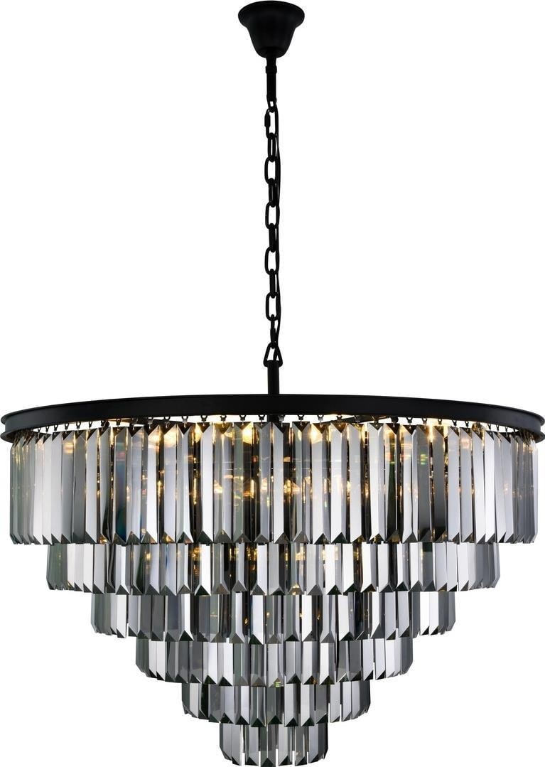 Elegant Lighting Sydney Pendant Light Matte Black Royal-Cut Crystal: Elegant Lighting Sydney Pendant Light Matte Black Royal-Cut Crystal Transform your space with the Elegant Lighting Sydney Pendant Fixture, a stunning blend of antique and vintage style. Crafted from r