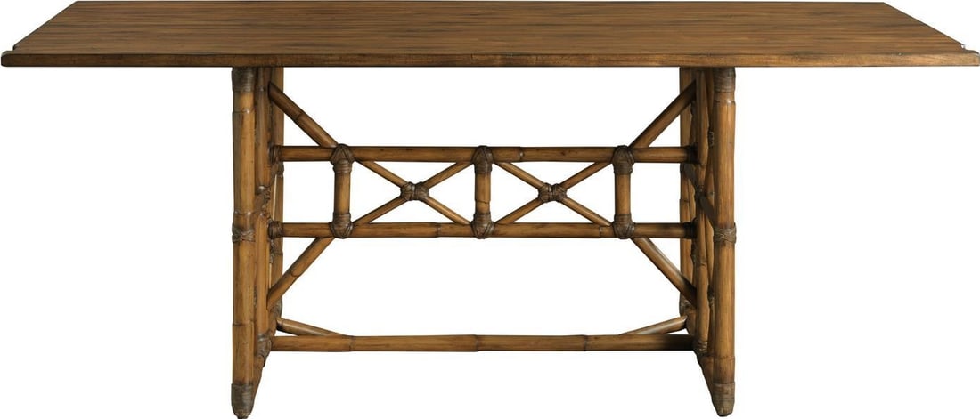 Rustic Leather-Wrapped Flip-Top Gateleg Table by Port Eliot (1 of 1)