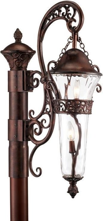Kalco Anastasia Art Nouveau Large Post Mount Lantern Burnished Bronze (1 of 1)