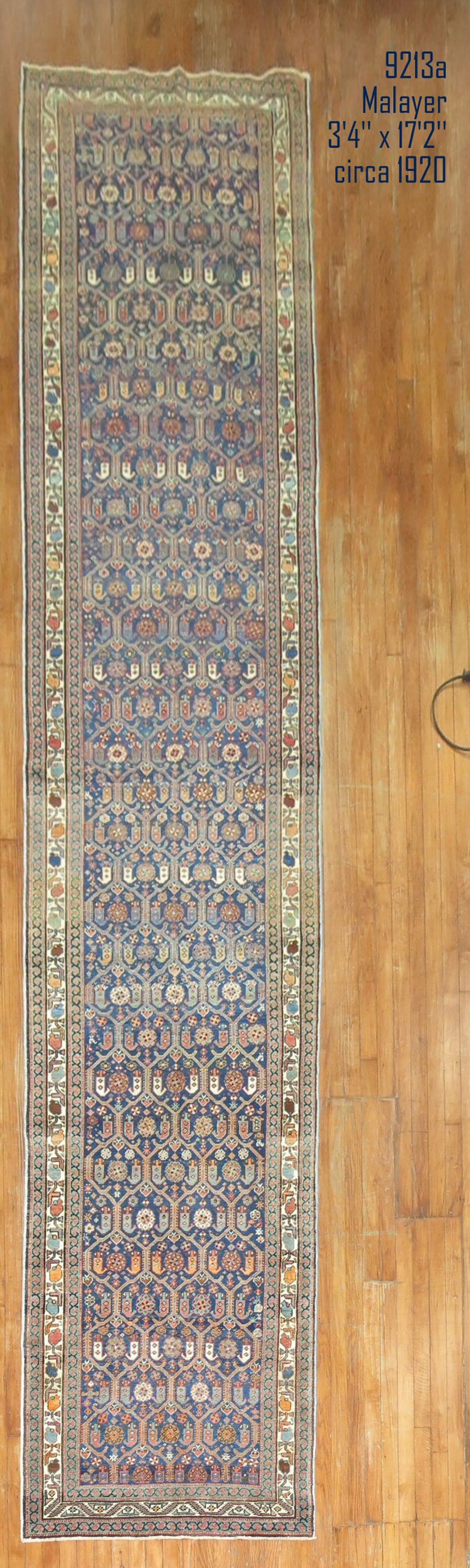 3' 4" x 17' 2" Malayer runner early 20th century (1 of 4)