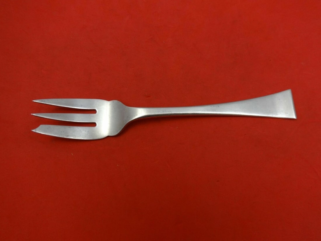 Carl Poul Petersen Viking Sterling Silver Salad Fork 3-Tine 6 1/8 inches: Carl Poul Petersen Viking Sterling Silver Salad Fork 3-Tine 6 1/8 inches This exquisite Viking salad fork is crafted by Carl Poul Petersen, showcasing a beautiful design in sterling silver. With three