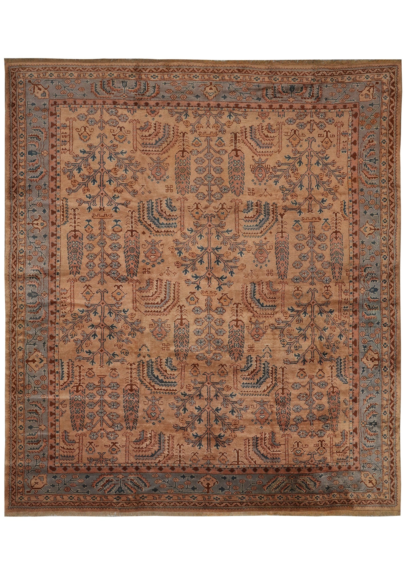 Rare Antique Estate Sparta Isparta Wool Rug 10.7 x 11.6 Squarish (1 of 11)