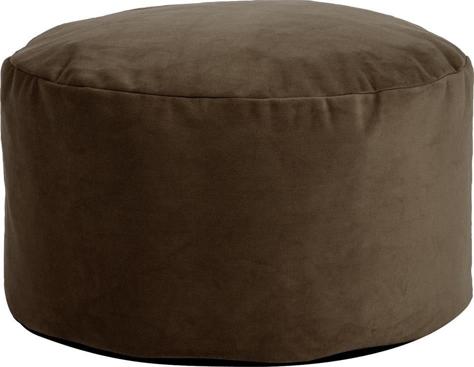 Howard Elliott Round Chocolate Velvet Pouf Ottoman 100% Polyester: Howard Elliott Round Chocolate Velvet Pouf Ottoman 100% Polyester Introducing the Chocolate Velvet Pouf Ottoman Seat, a versatile addition to any living space. This foot pouf features a luxurious choc