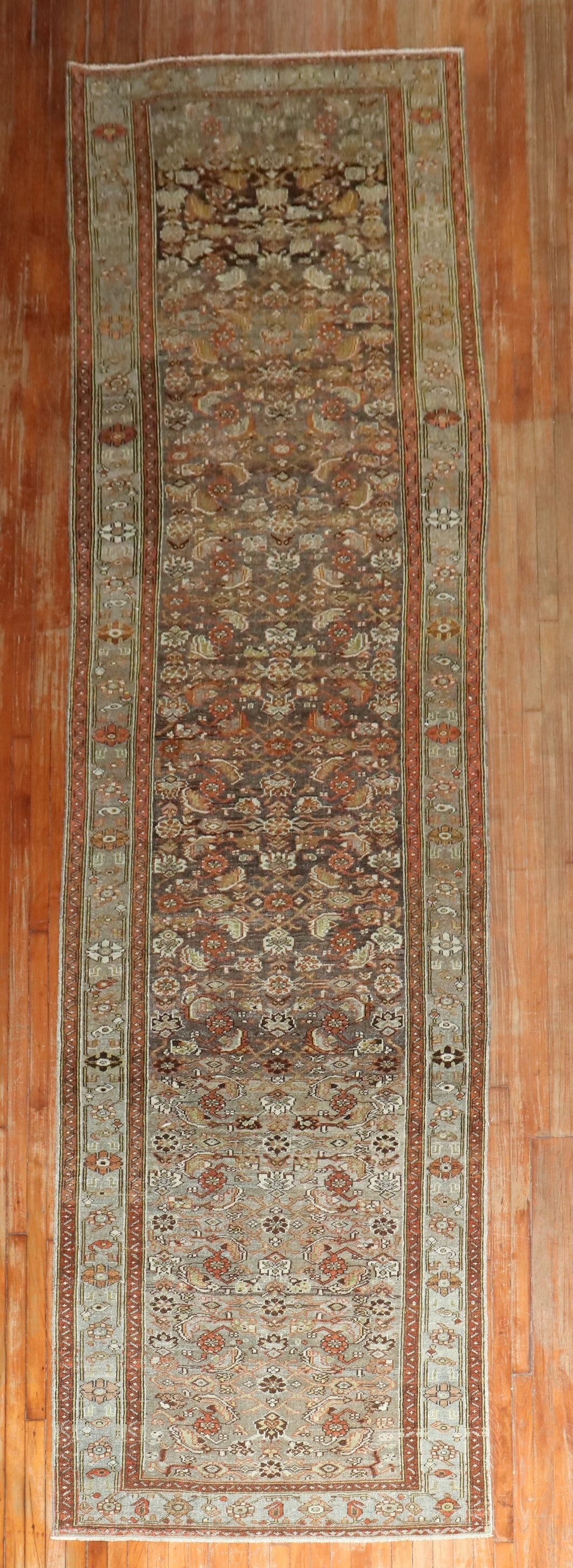 4' 1" x 16' 11" Persian Malayer rug runner Herati: 4' 1" x 16' 11" Persian Malayer rug runner Herati Early 20th century Persian Malayer wide Herati runner in a pre-owned condition. Specifications Type: Malayer Category: Runner Pattern: Herati Origin: 