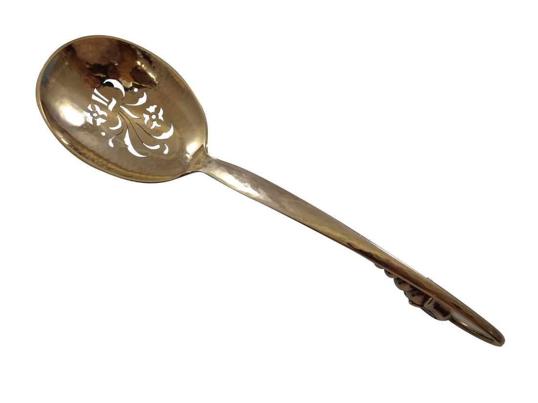 Orla Vagn Mogensen Blossom Sterling Silver Pierced Pea Spoon 9 3/4" (1 of 5)