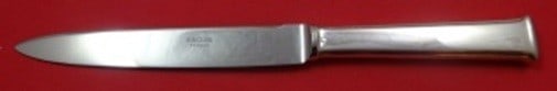 Ercuis Sequoia Sterling Silver Dinner Knife 9 3/4 France: Ercuis Sequoia Sterling Silver Dinner Knife 9 3/4 France French dinner knife in the Sequoia pattern by Ercuis, featuring a sterling silver hollow handle with a stainless blade. It is not monogrammed a