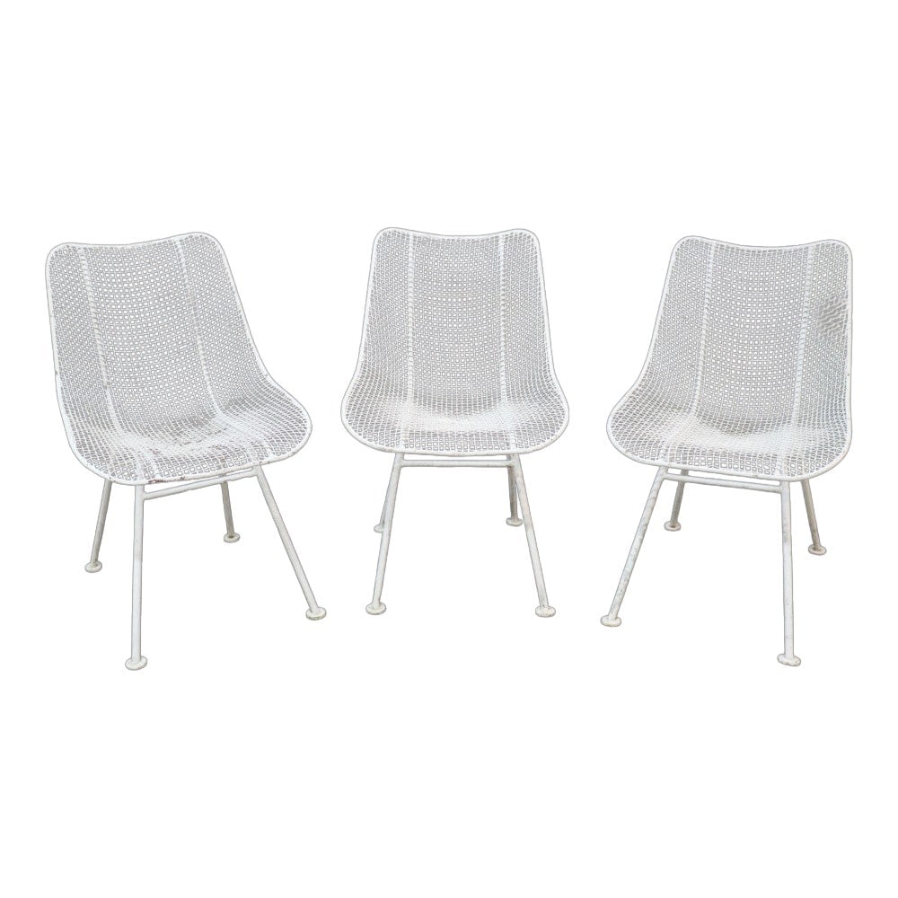 Set of 3 Russell Woodard Sculptura Wire Mesh Patio Chairs c1960 (1 of 6)