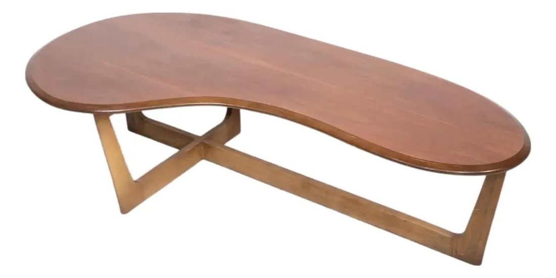 Vintage Organic Shape Wood Coffee Table with Refinished Top (1 of 10)