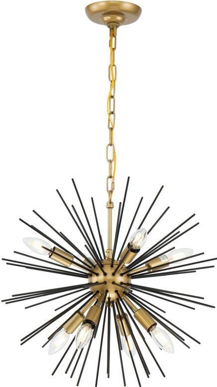 Elegant Lighting Timber Pendant Lamp Mid-Century Modern Brass 8 Bulb (1 of 1)