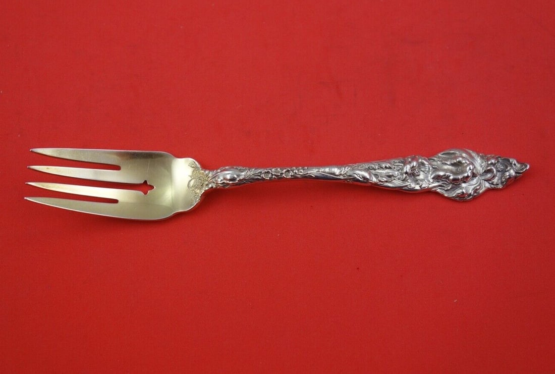 Reed and Barton Les Six Fleurs Sterling Silver Fish Fork 7 3/8" (1 of 2)