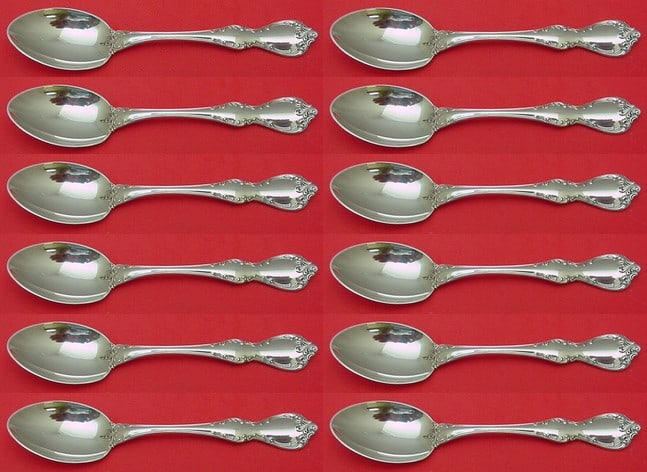 Towle Debussy Sterling Silver Teaspoon Set 12 Pieces 6 Inch: Towle Debussy Sterling Silver Teaspoon Set 12 Pieces 6 Inch This exquisite 12-piece set of Debussy teaspoons by Towle is a must-have for any silverware enthusiast. Each teaspoon measures 6 inches and 