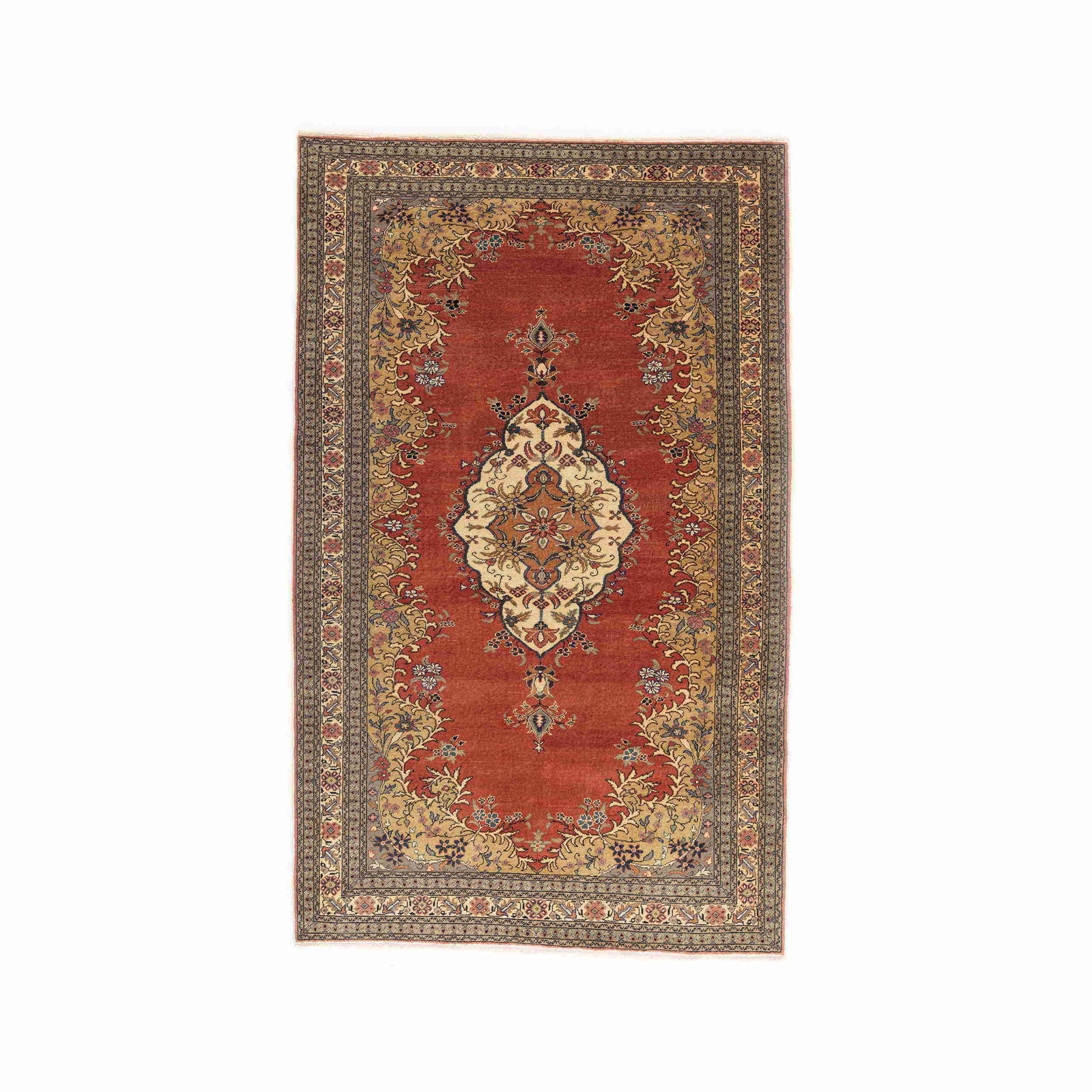 Authentic Handmade Kayseri Wool on Cotton Carpet 65.4 x 97.6 Inches: Authentic Handmade Kayseri Wool on Cotton Carpet 65.4 x 97.6 Inches This authentic handmade Kayseri carpet showcases exquisite craftsmanship with a beautiful design woven from high-quality wool on cot