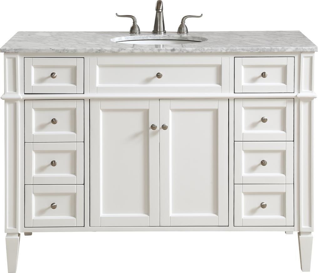 Elegant Lighting Classic White Vanity with Chrome Accents: Elegant Lighting Classic White Vanity with Chrome Accents This elegant Classic White Vanity with Chrome Accents is a stunning addition to any dressing area. Crafted from solid wood, it features a slee