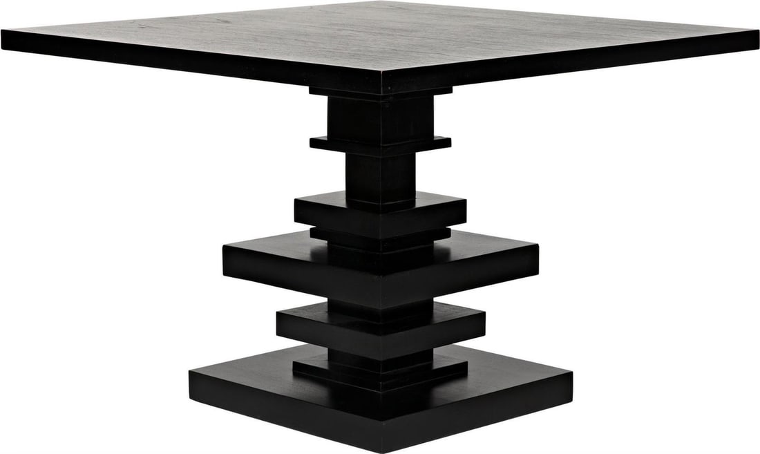 Corum Square Mahogany Veneer Coffee Table Hand-Rubbed Black Finish (1 of 2)