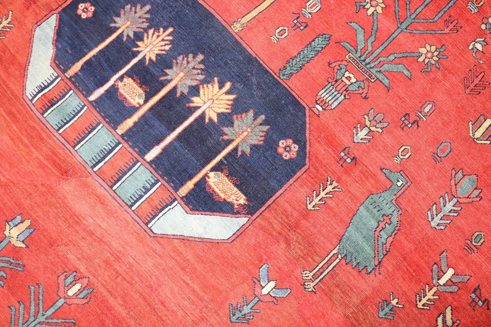 9' 9" x 14' Persian Bakshaish Pictorial Animal Room Rug: 9' 9" x 14' Persian Bakshaish Pictorial Animal Room Rug Late 19th century Persian Bakshaish pictorial animal rug in a room-size format. This pre-owned rug features the Bakshaish and pictorial animal d