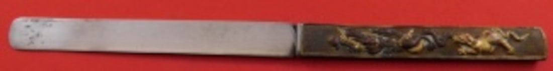 Japanese Kozuka Fish Knife Sterling Blade Dragon Tiger 8 1 4 (1 of 2)