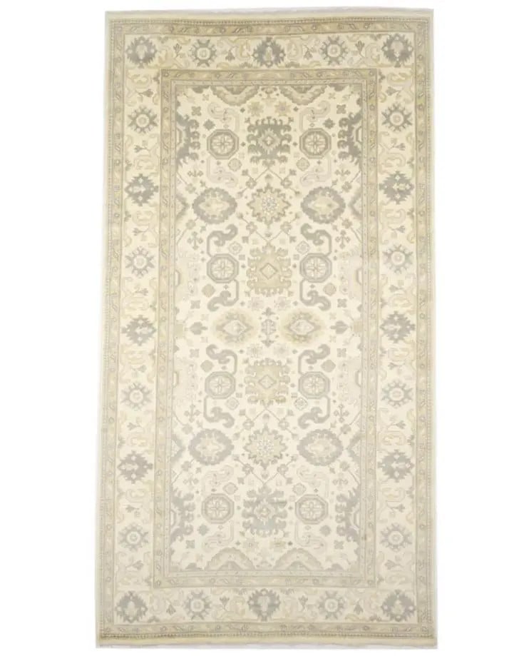 Handmade Oushak Floral Wool Rug 8'1 x 15'11 Rare Size Eco Friendly: Handmade Oushak Floral Wool Rug 8'1 x 15'11 Rare Size Eco Friendly This exquisite handmade Oushak floral wool rug features a rare size, measuring 8'1" x 15'11". Crafted in India, this area rug showcas