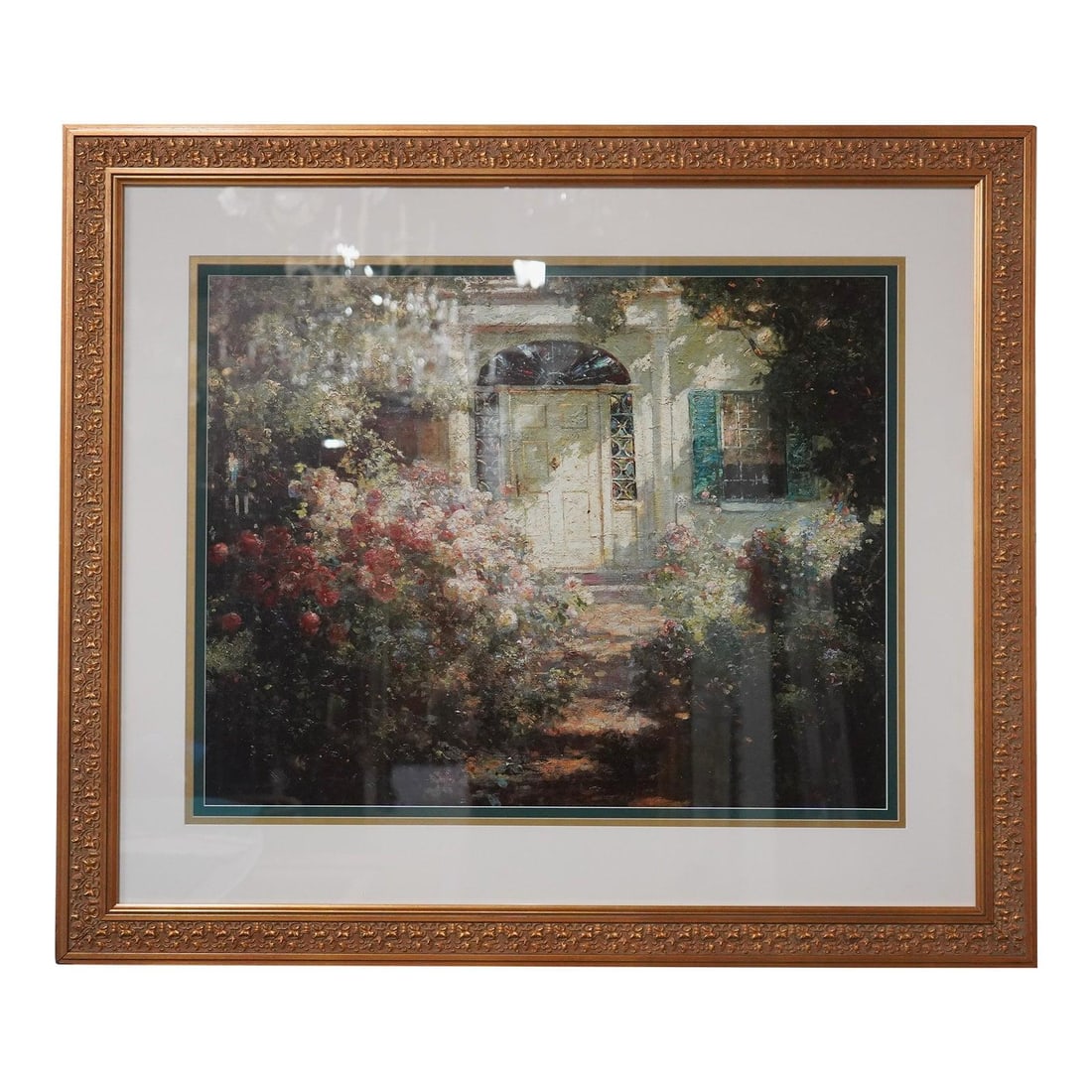 Front Door in Bloom Framed Oil Painting Print 39w x 1d x 34h (1 of 10)