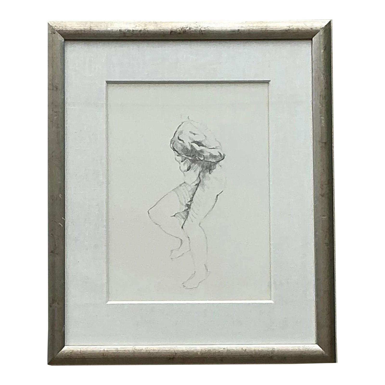 Vintage Boho Framed Original Pencil Sketch of Man 24.25" x 29": Vintage Boho Framed Original Pencil Sketch of Man 24.25" x 29" Enhance your interior with this Vintage Boho Original Sketch of a Man, an artistic piece that beautifully captures the essence of the hum