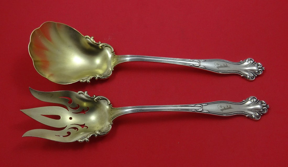 Hope by Mount Vernon Sterling Silver Salad Serving Set 2-Piece: Hope by Mount Vernon Sterling Silver Salad Serving Set 2-Piece This exquisite 2-piece salad serving set from the Hope pattern, crafted by Mount Vernon, features a classic design with flat handles. Mad