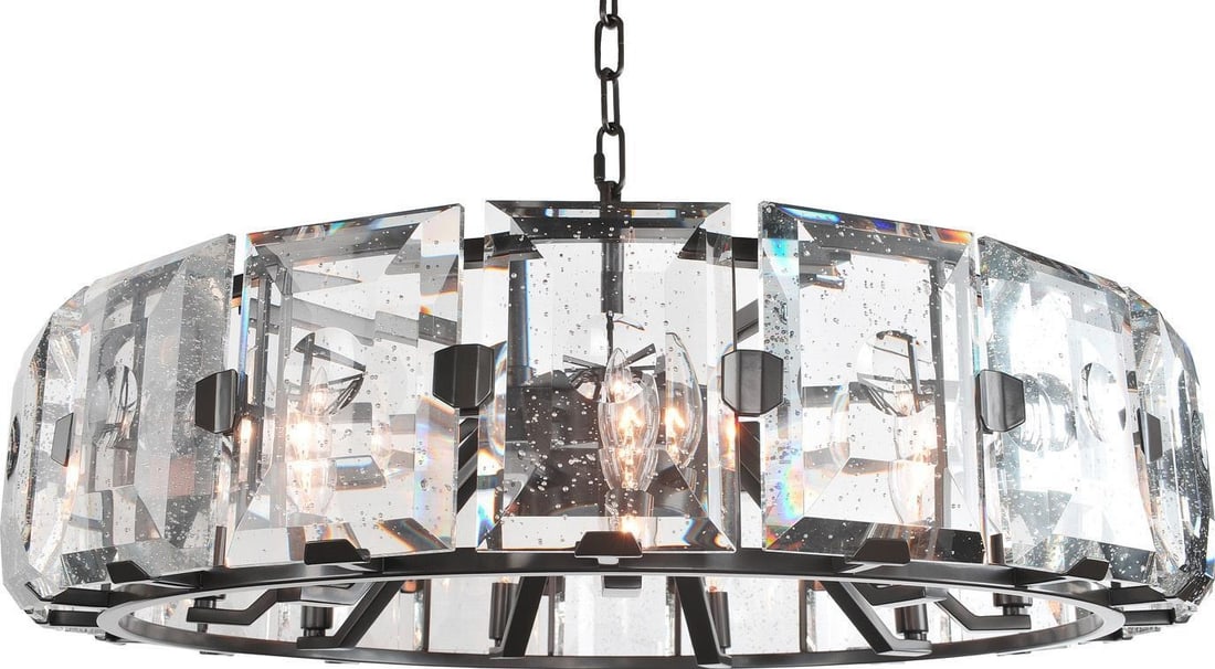 Kalco Giada Crystal Pendant 30in Dark Bronze Dimmable Lighting (1 of 1)