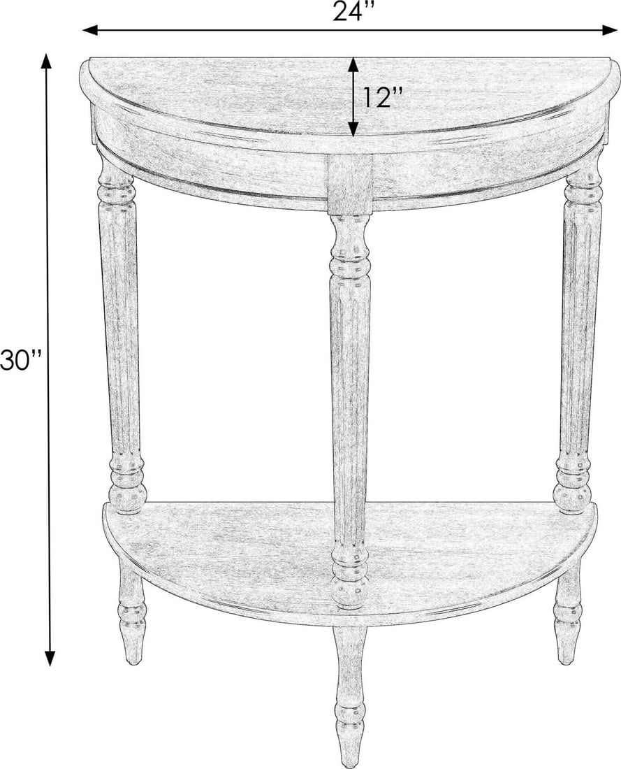 Bellini Demilune Hardwood Console Table in Brown Cherry Finish (1 of 1)