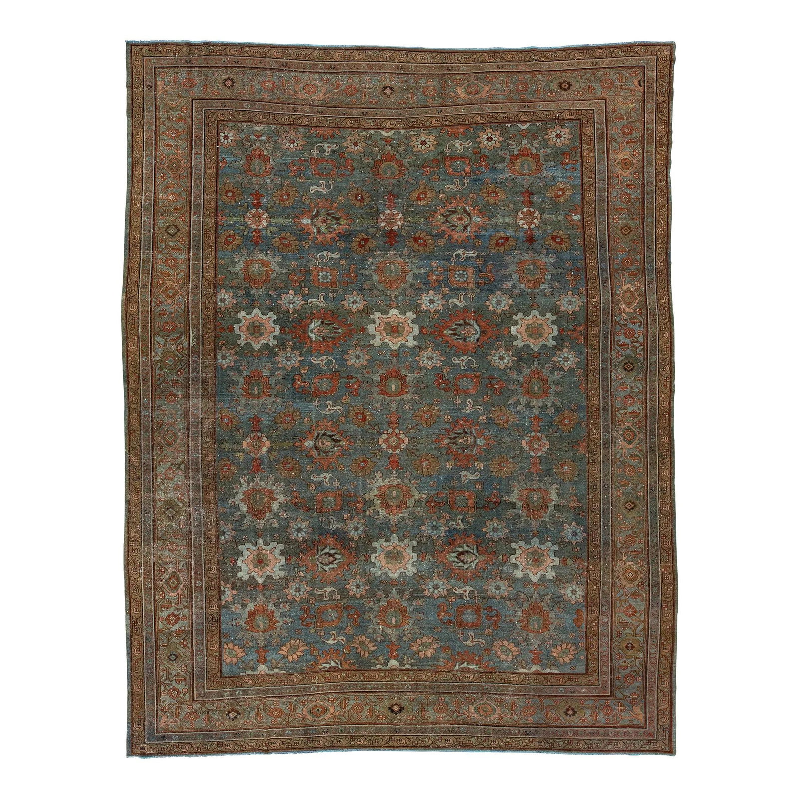 Antique Persian Malayer Wool Rug Blue Allover Design 11' x 14': Antique Persian Malayer Wool Rug Blue Allover Design 11' x 14' This exquisite antique Malayer rug, hand-knotted from wool, features a stunning blue color field complemented by intricate all-over patte