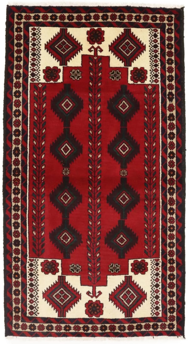 Handmade Vintage Tribal Style Wool Area Rug 3'4 x 6'2: Handmade Vintage Tribal Style Wool Area Rug 3'4 x 6'2 This exquisite handmade vintage tribal style oriental rug is perfect for adding a touch of rustic charm to your farmhouse kitchen or any room in y