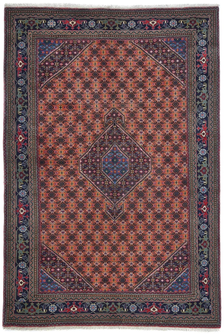 Vintage Handmade Wool Oriental Rug Traditional Geometric 6'5 x 9'5 (1 of 13)