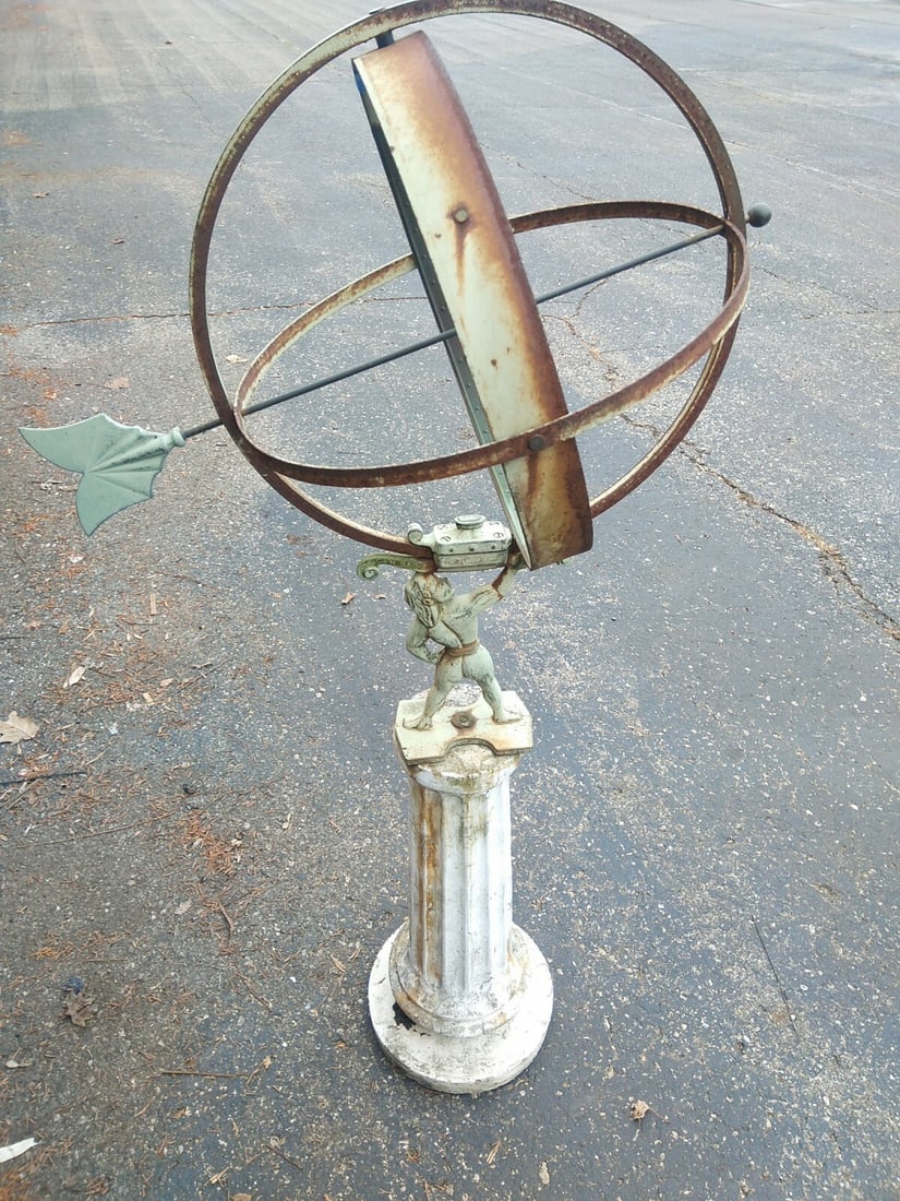 Swedish Garden Armillary Sundial Bronze Iron Hercules by A.R. Aronsson (1 of 11)