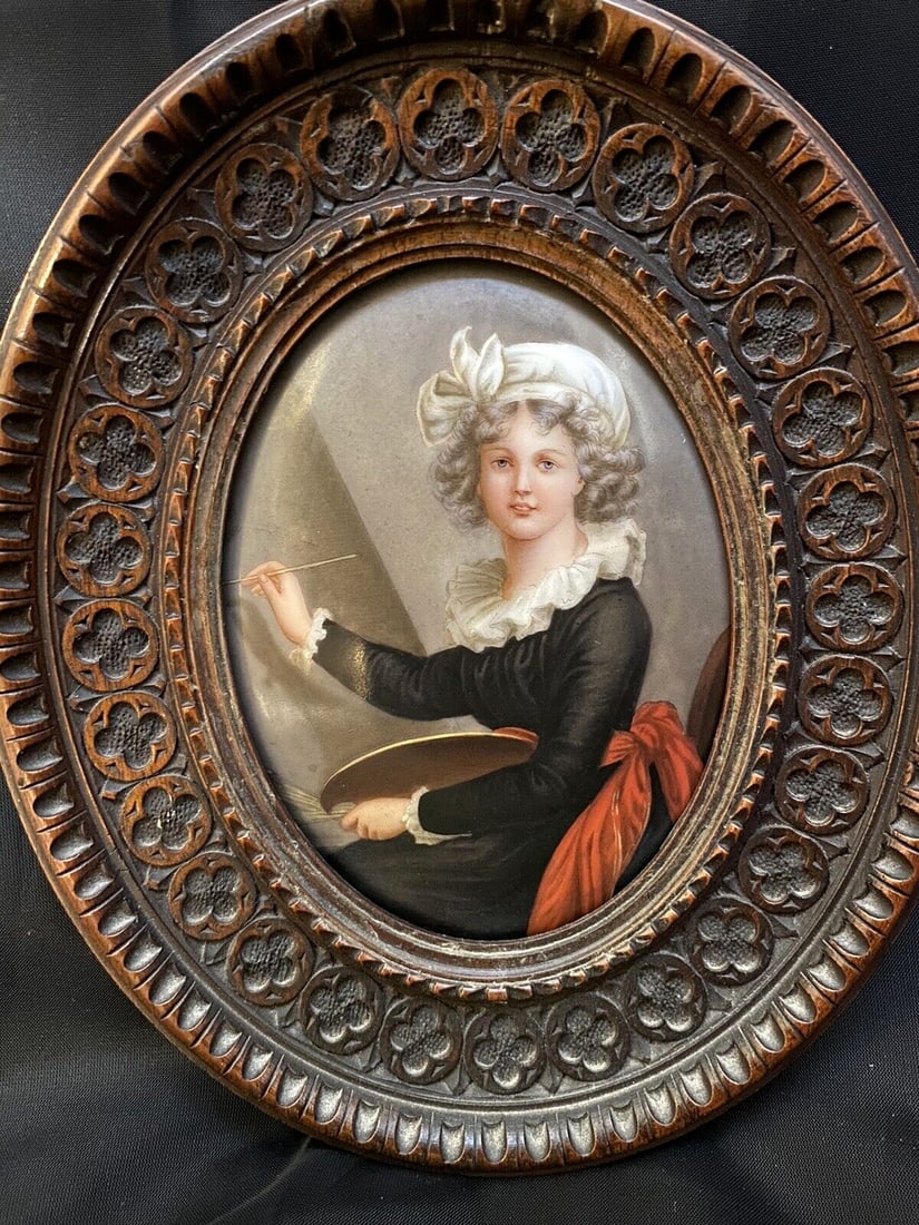 Antique Hand Painted Porcelain Portrait Plaque Elisabeth Louise Vigee-Lebraun (1 of 14)