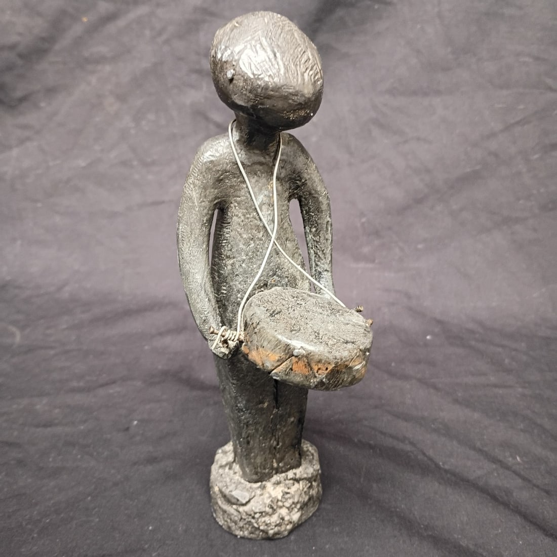 William Lattimer Little People metal boy with drum sculpture 7.75 in (1 of 5)
