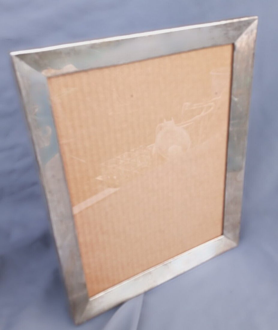Lebkuecher Co Sterling Silver Photo Frame 9x11 Black Lucite Easel Back (1 of 9)