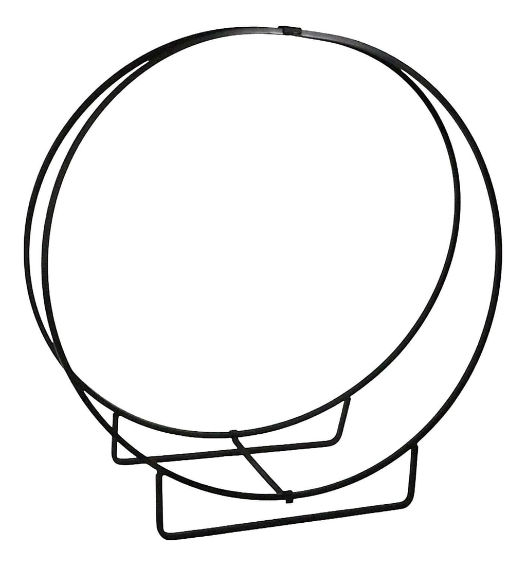 Large Mid Century Black Wrought Iron Circular Log Holder (1 of 10)