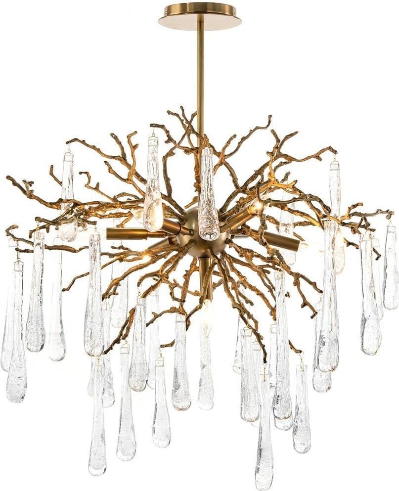 John-Richard 7-Light Brass and Hand-Blown Glass Chandelier (1 of 1)