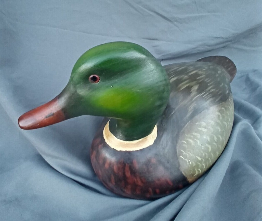 Judith Manczuk Cruzchi vintage wood mallard decoy duck 13.5 in (1 of 8)