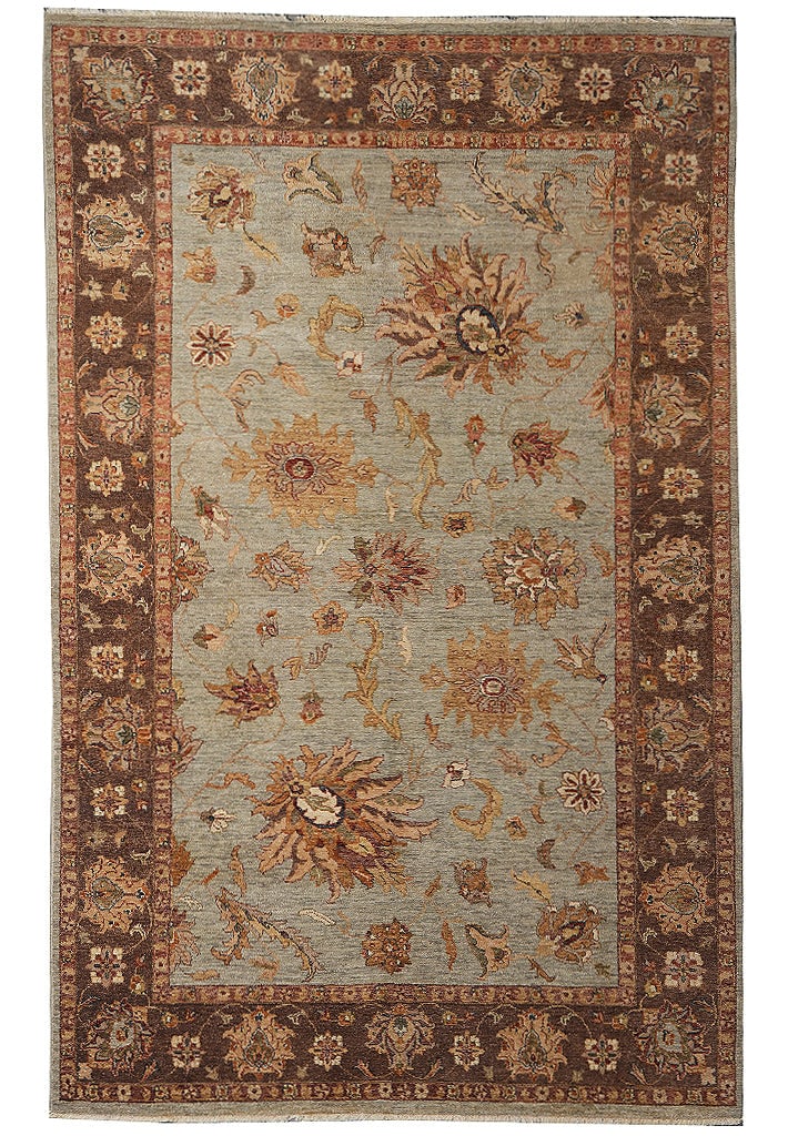 Handmade Jaipur Wool Rug 6 x 9 Green Brown Transitional Area: Handmade Jaipur Wool Rug 6 x 9 Green Brown Transitional Area Free continental US Shipping This handmade Jaipur area rug features a transitional pattern in green, brown, and rust tones. Expertly hand-k