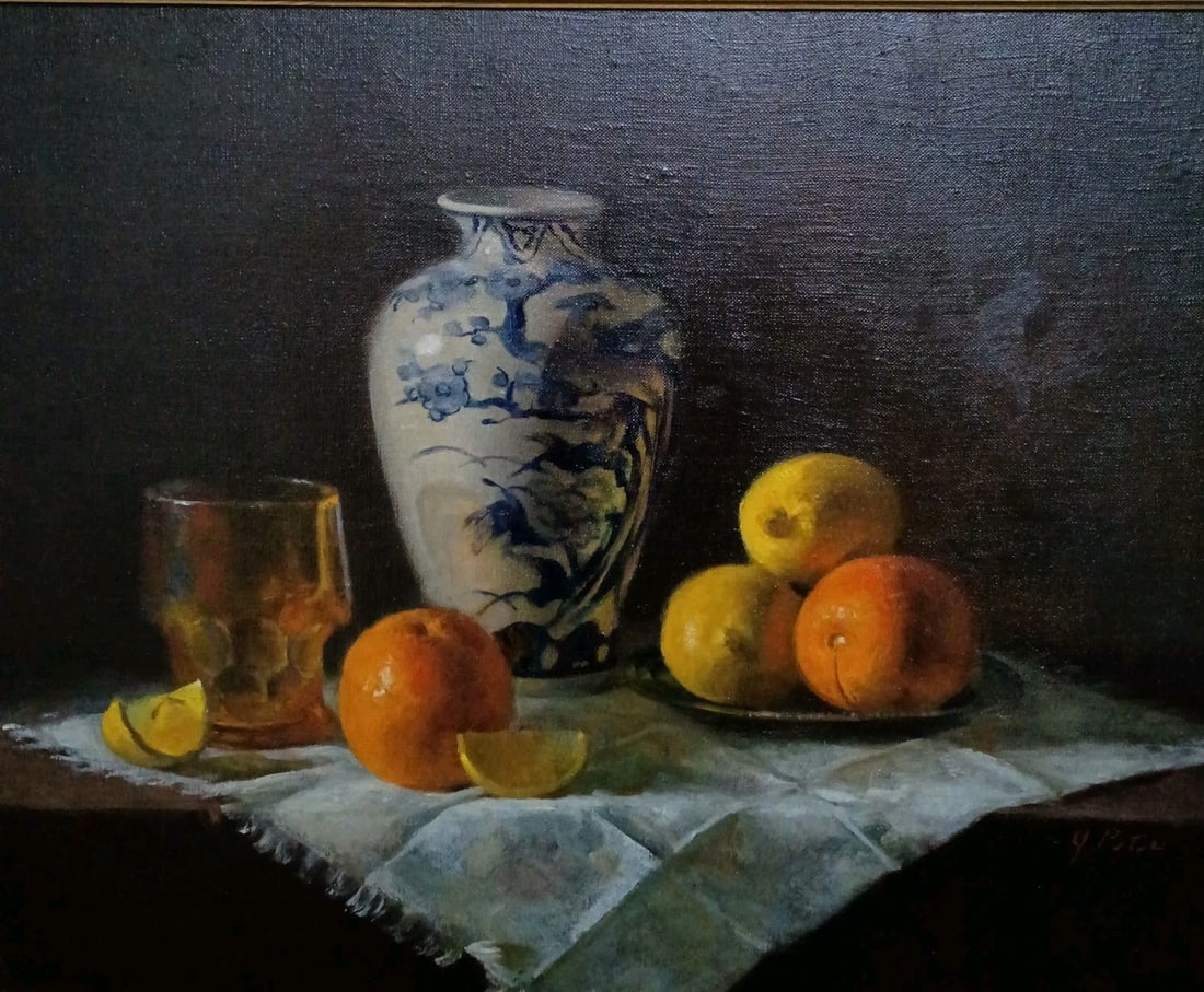 Framed 16 x 20 Oil Still Life on Canvas by Joan Alex Potter (1 of 11)