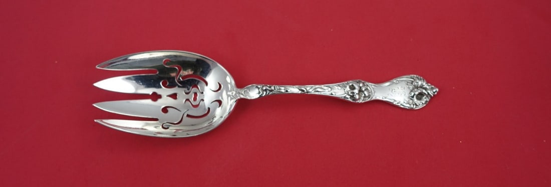 Reed Barton Les Cinq Fleurs Sterling Silver Serving Fork 8 1/4" (1 of 2)
