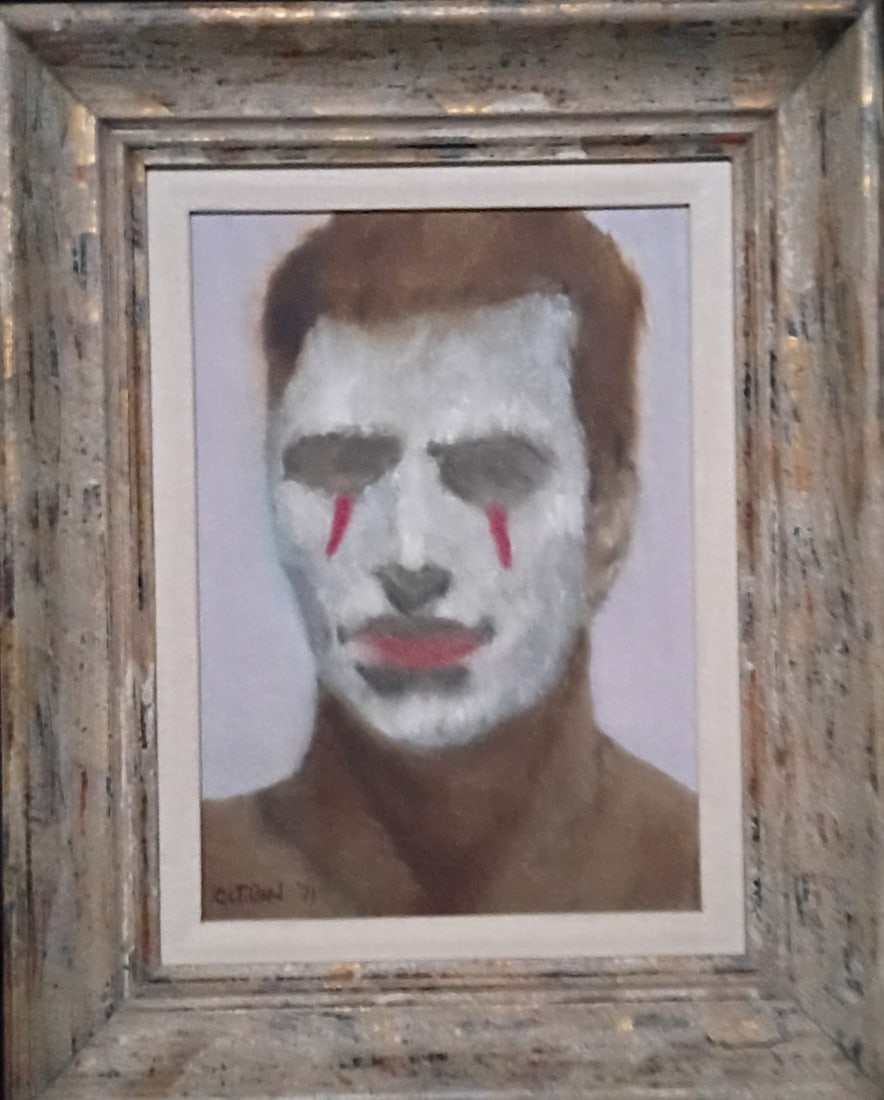 Framed Mid Century Clown Performer Oil Painting After Walt Kuhn 16 by 20 (1 of 7)