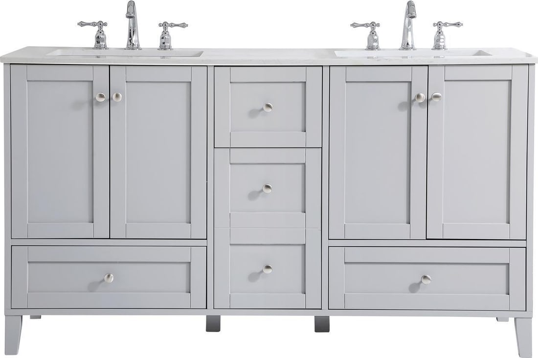 Elegant Lighting Grey Transitional Bathroom Vanity with Storage (1 of 1)