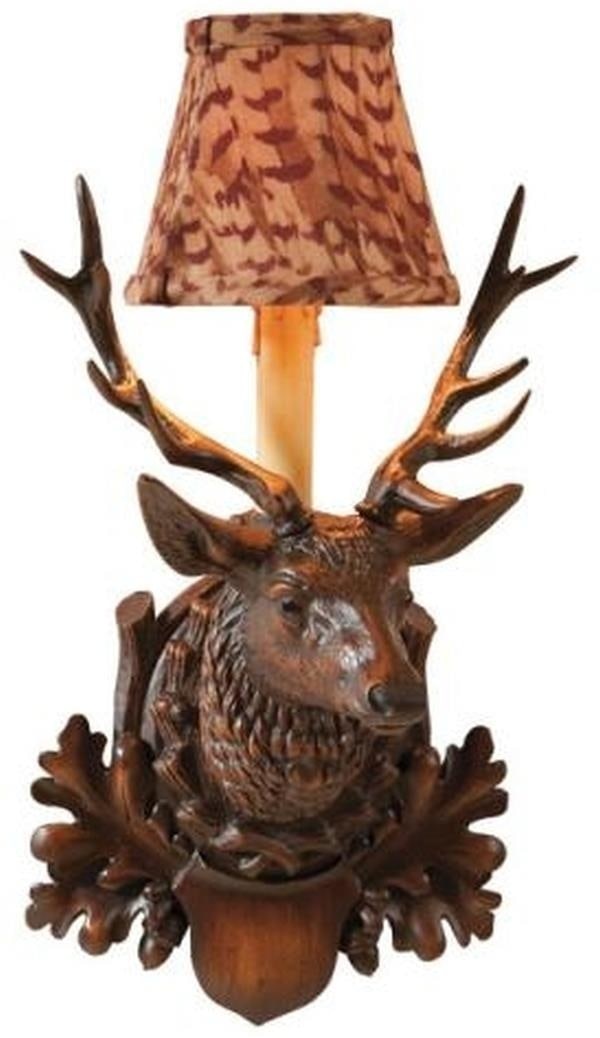 Charming Lodge Style Stag Wall Sconce Resin 40W Candelabra E12: Charming Lodge Style Stag Wall Sconce Resin 40W Candelabra E12 This item is made at time of order. Please allow 42 to 70 days for production. Enhance your lodge ambiance with this exquisite Decorative