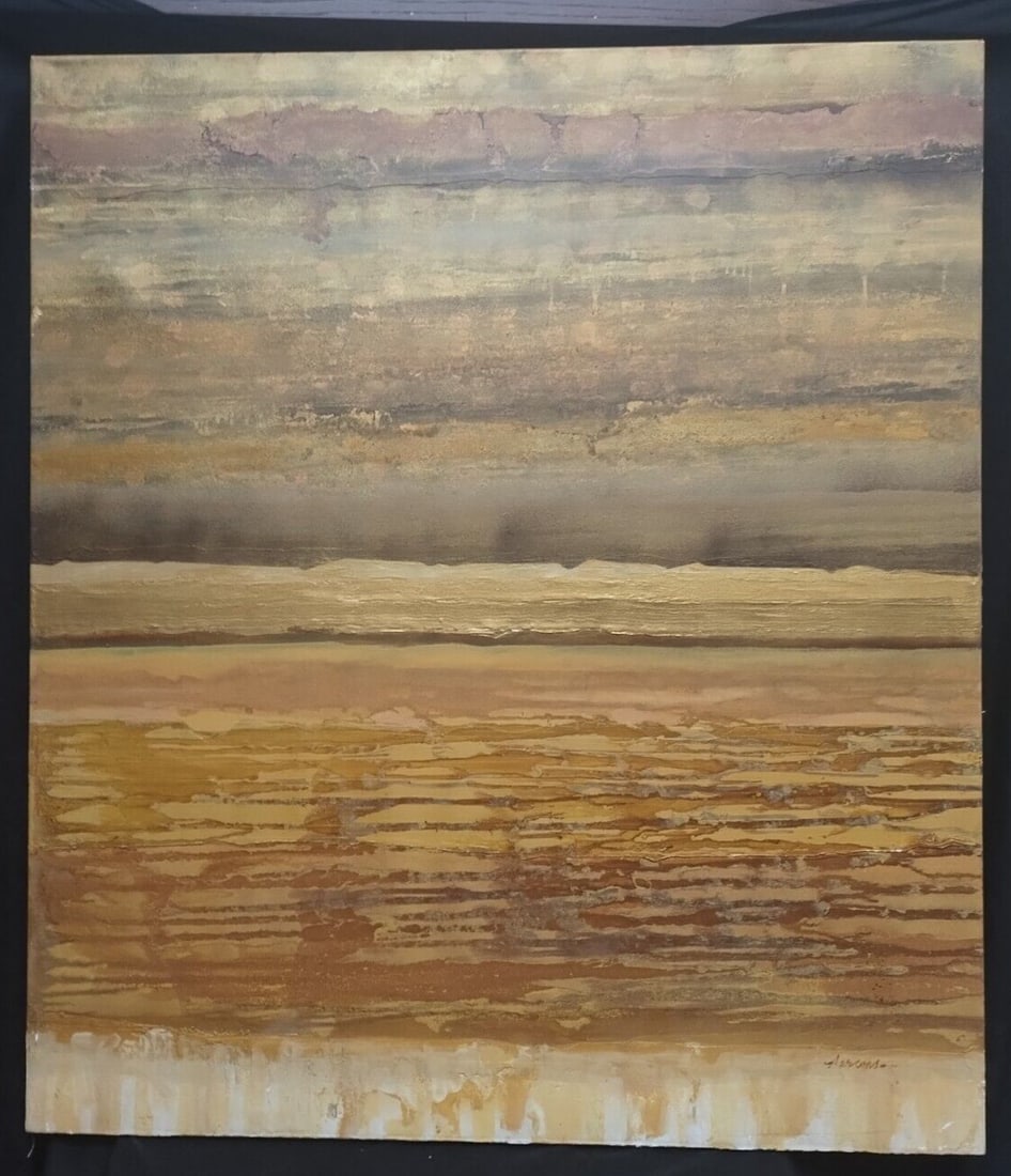 Chuck Parsons Ochre Horizons Abstract Acrylic Painting 42x48 Michigan (1 of 16)