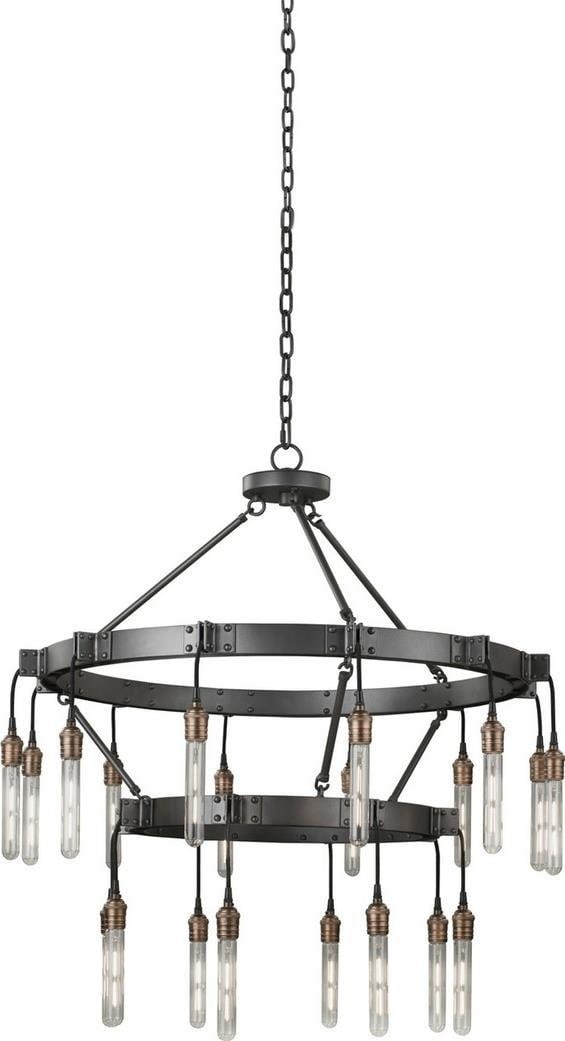 Kalco City Loft Matte Gunmetal 2-Tier Chandelier 20 Lights (1 of 1)