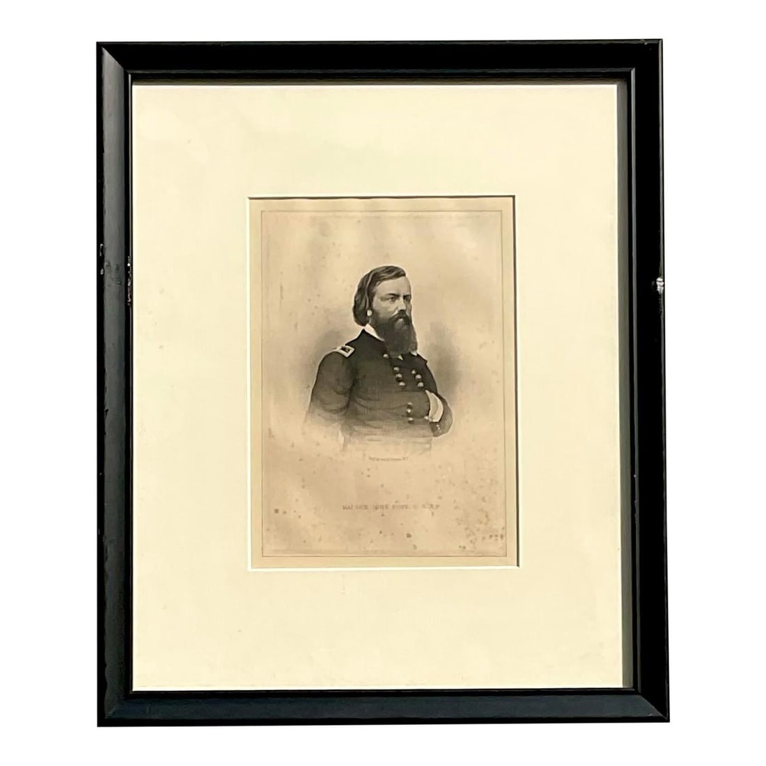 Vintage Boho Military Man Engraving Artwork 12.25 x 14.75 (1 of 7)