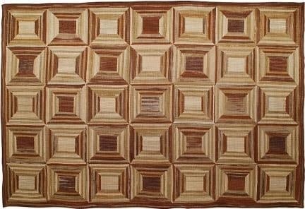 Early American Camp Sliding Rock Rug 96 x 120 Inches Burlap Back (1 of 1)