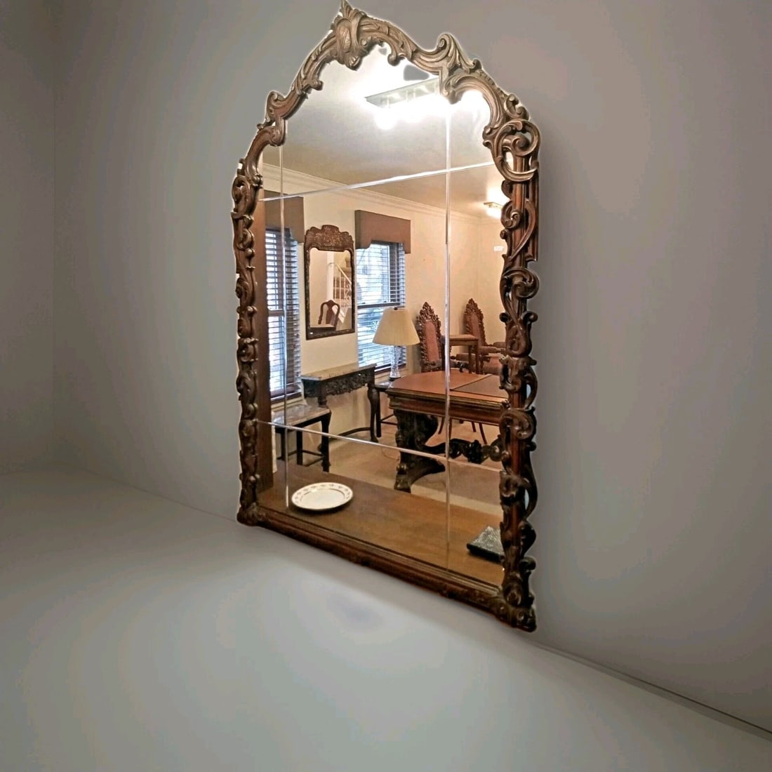 72 X 48 Hispano-Moresque Wall Mirror in Dark Wood Frame (1 of 14)