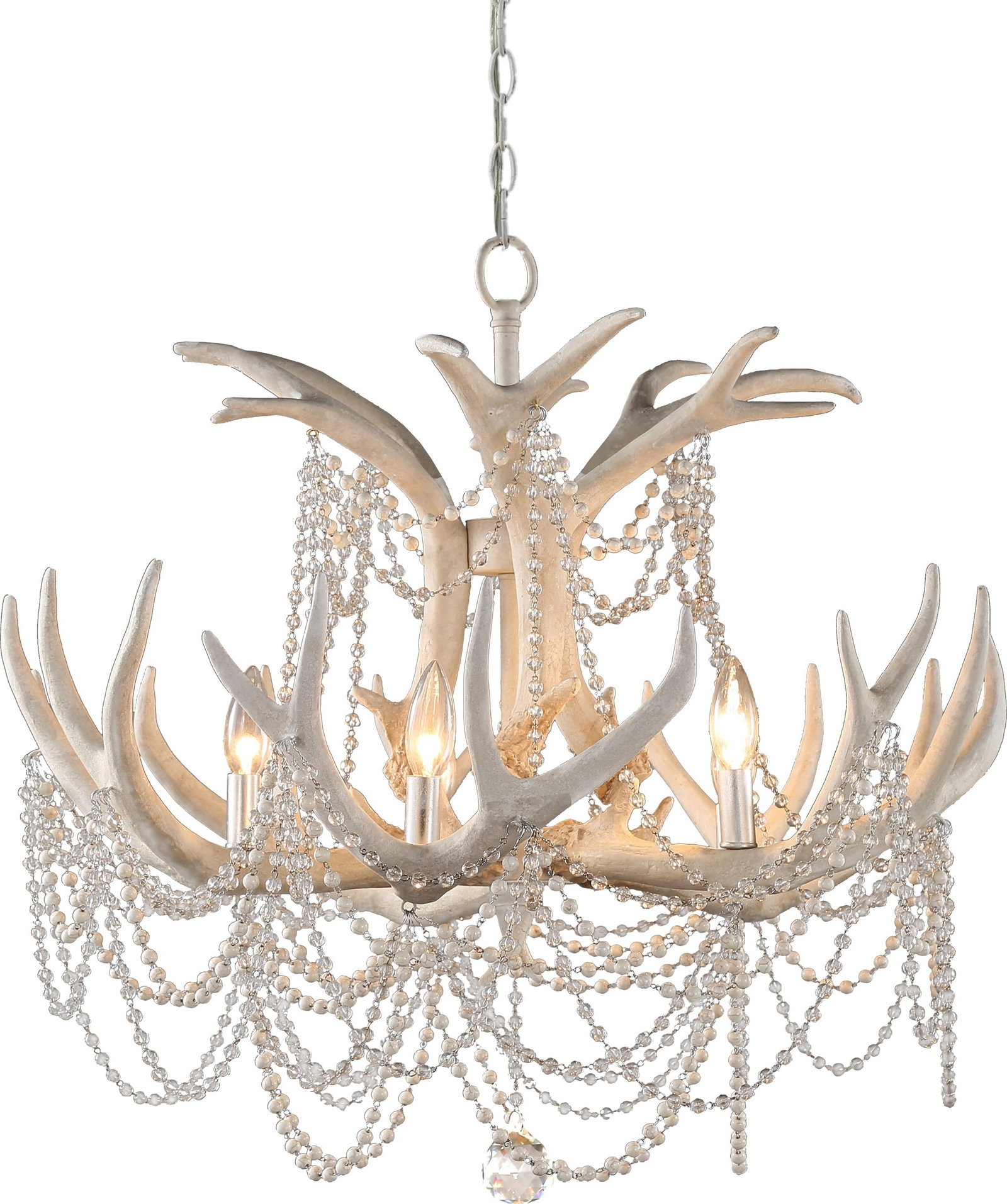 Terracotta Denali Ivory Gray Antler Chandelier 5 Bulb E12 (1 of 3)
