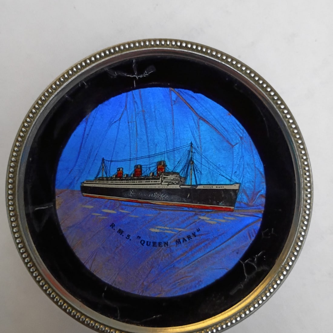Art Deco R M S Queen Mary Butterfly Wing Miniature Plaque 2.75" (1 of 6)