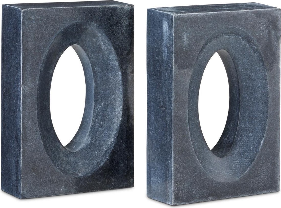 Currey Demi Bheslana Marble Bookends Set 8H 5.5W 2D (1 of 2)
